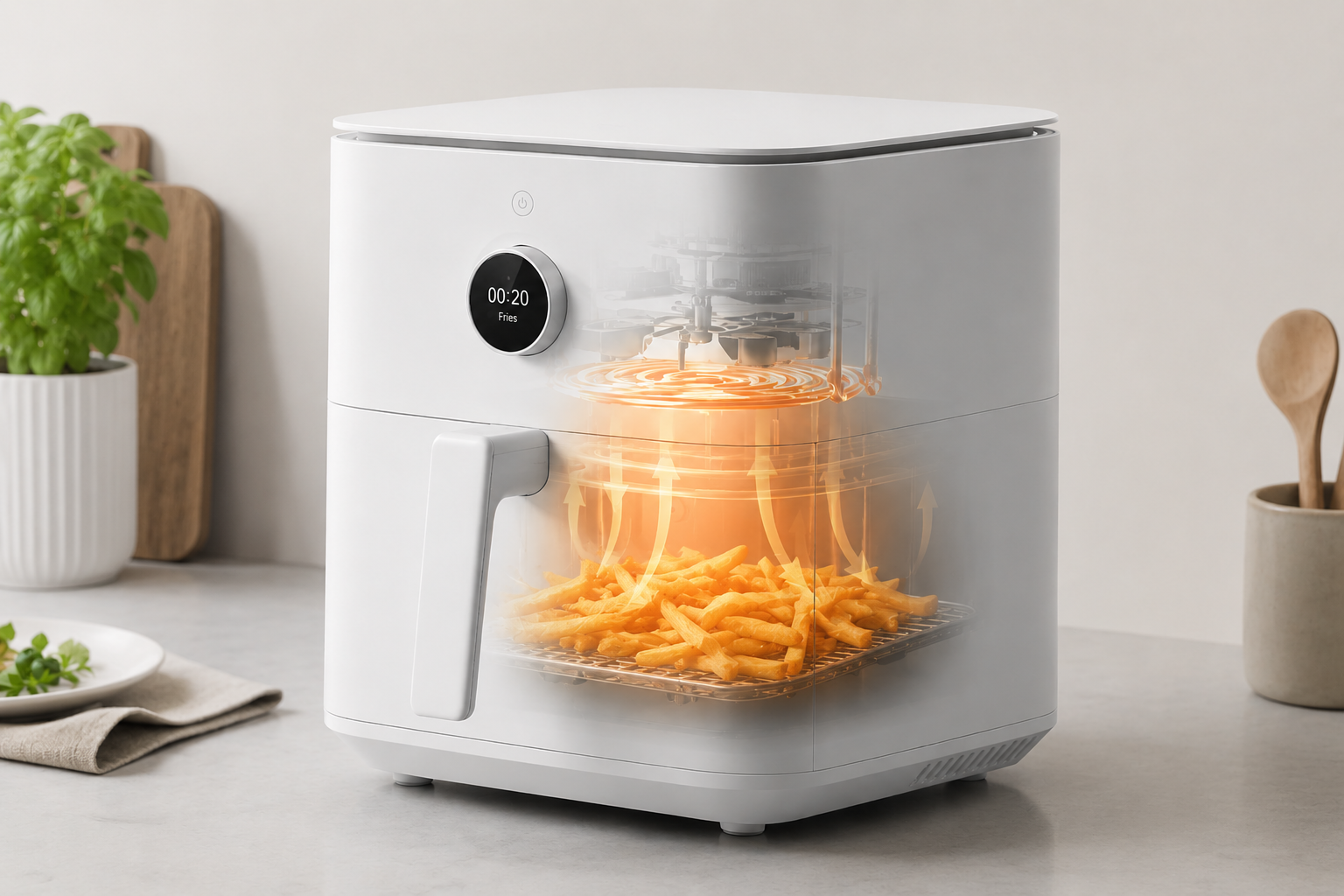 Πόσο γεμάτο πρέπει να είναι το καλάθι στο air fryer;